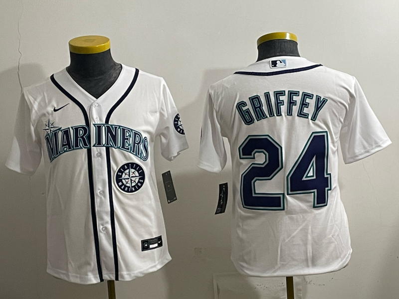 youth 2026 Seattle Mariners #24 Griffey white Nike MLB Jersey 002->youth mlb jersey->Youth Jersey